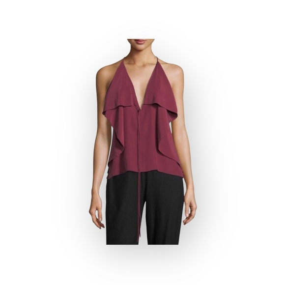 Robert Rodriguez Tops - new Robert Rodriguez ✦ Chic Draped Overlay Strappy Silk Cami Top ✦ Wine 12 L XL